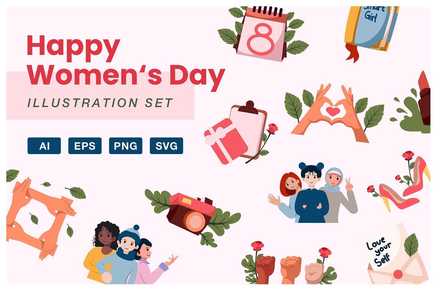 Woman's Day Illustration Set