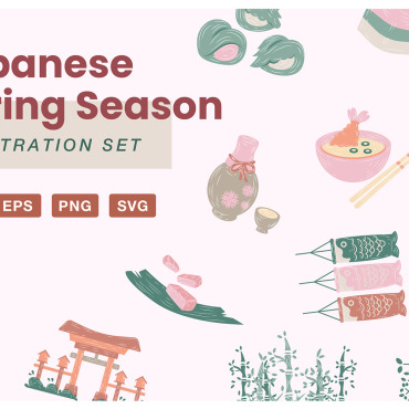 Japanese Spring Illustrations Templates 396059