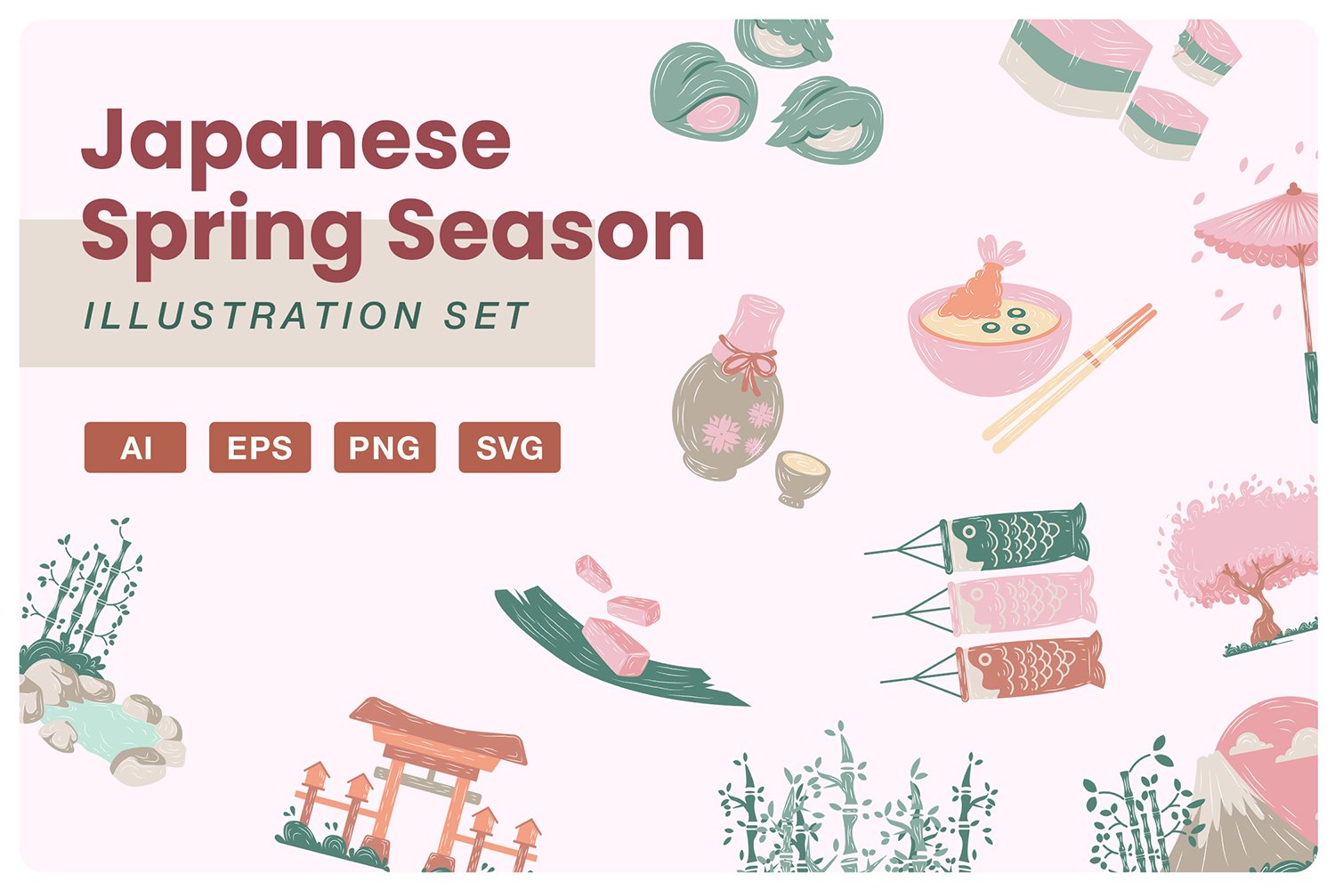 Japanese Spring Season Illustration