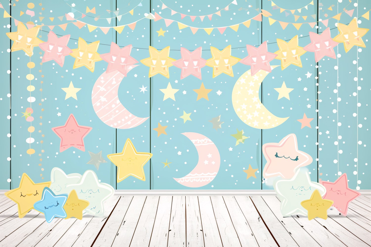 Ramadan Kareem greeting banner design with deferent colors moon & star