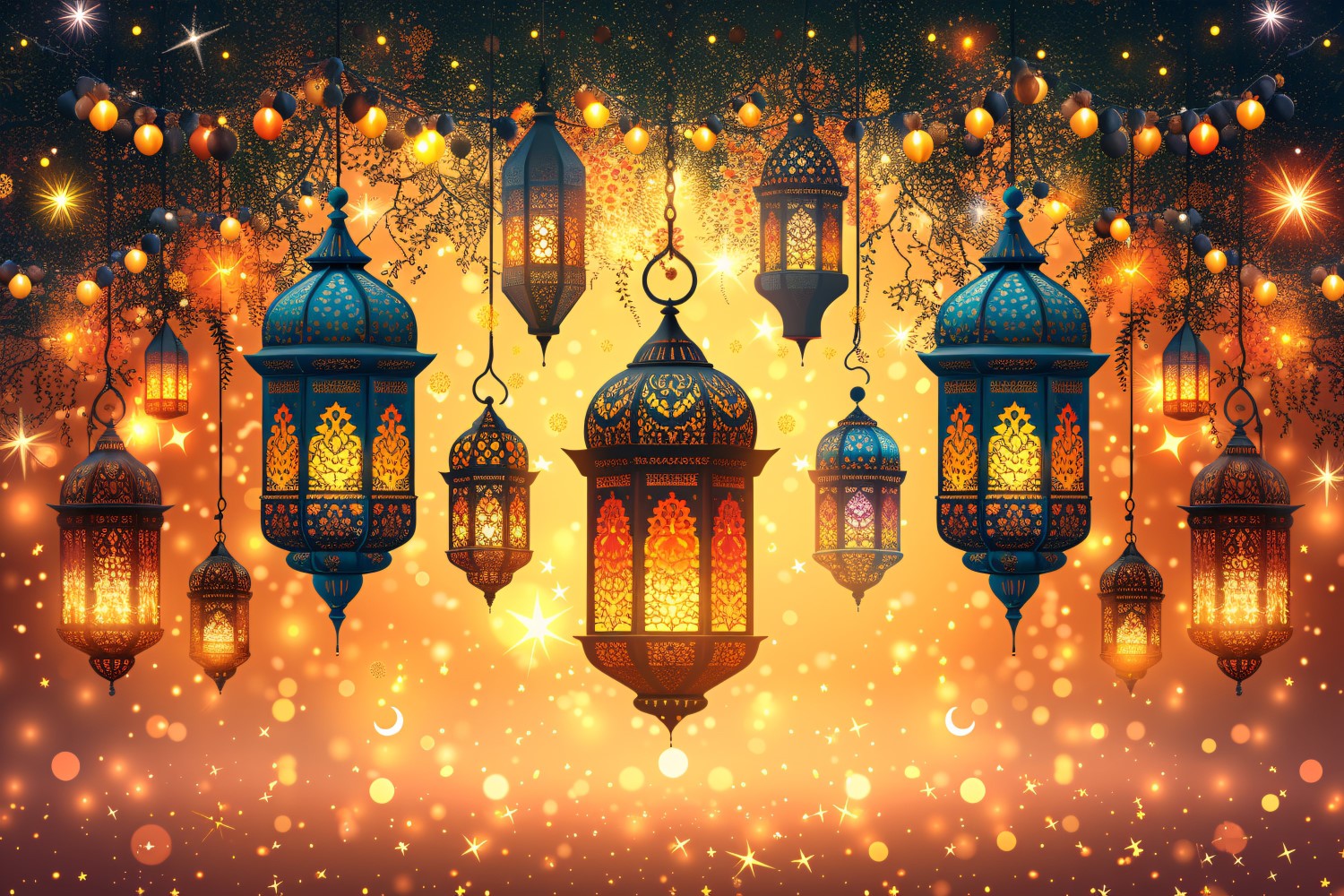 Ramadan Kareem greeting banner design with lantern 02