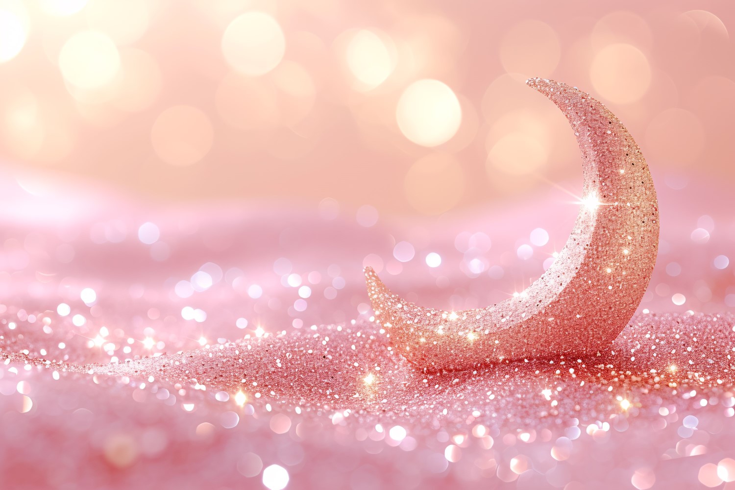 Ramadan Kareem design pastel Pink colours glitter with moon