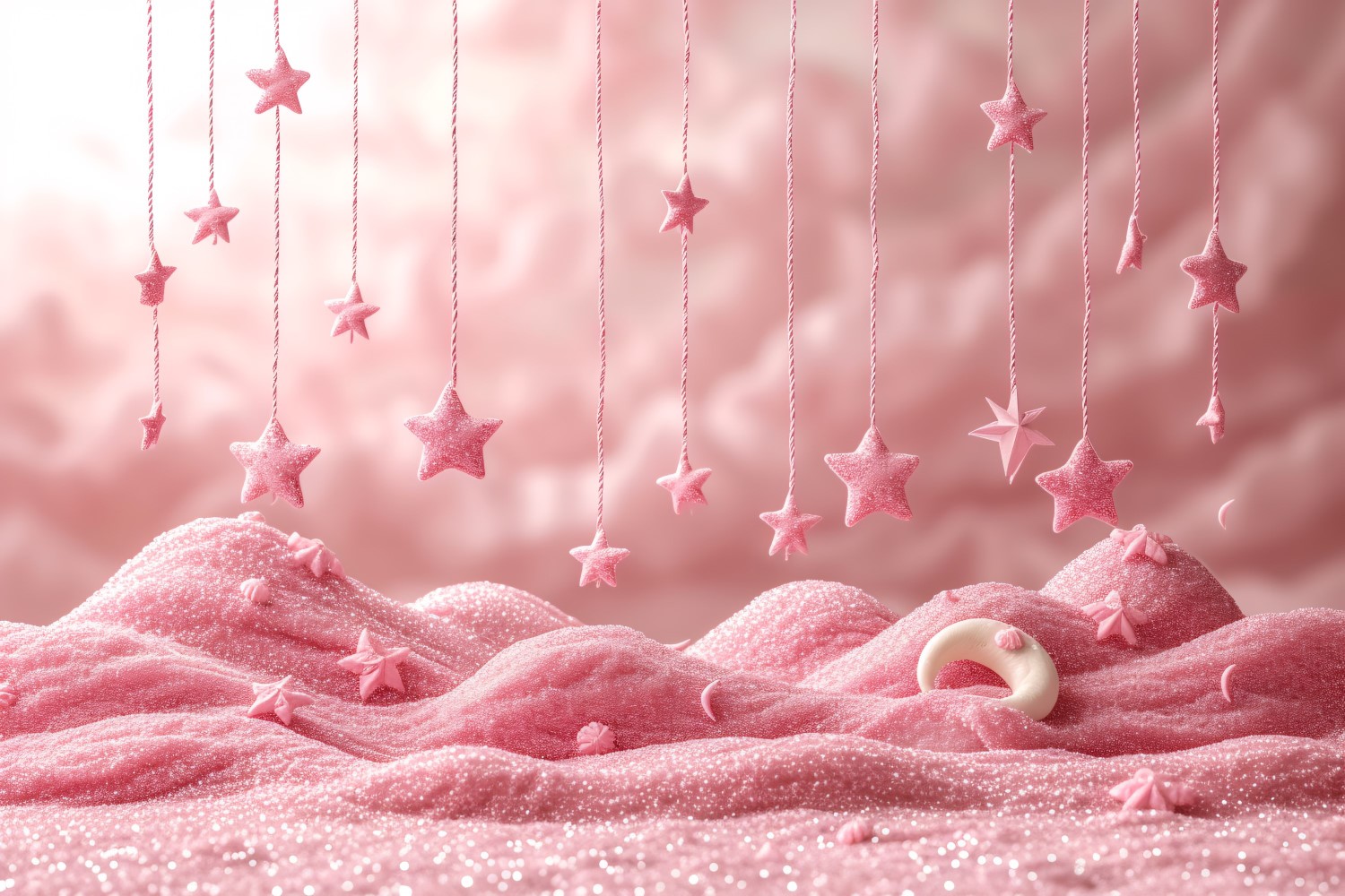 Ramadan greeting Banner pastel colours glitter with star