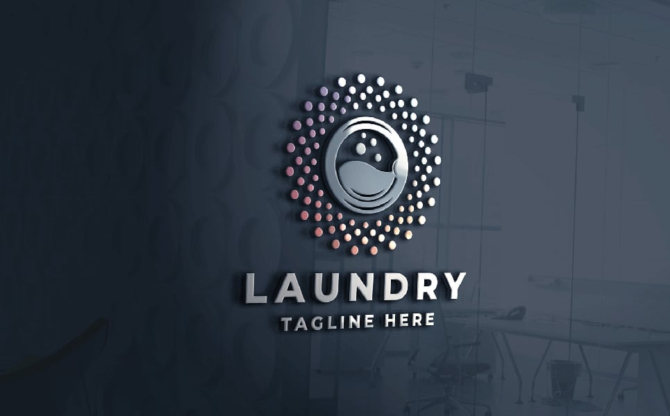 Laundry Clean Service Tech Logo