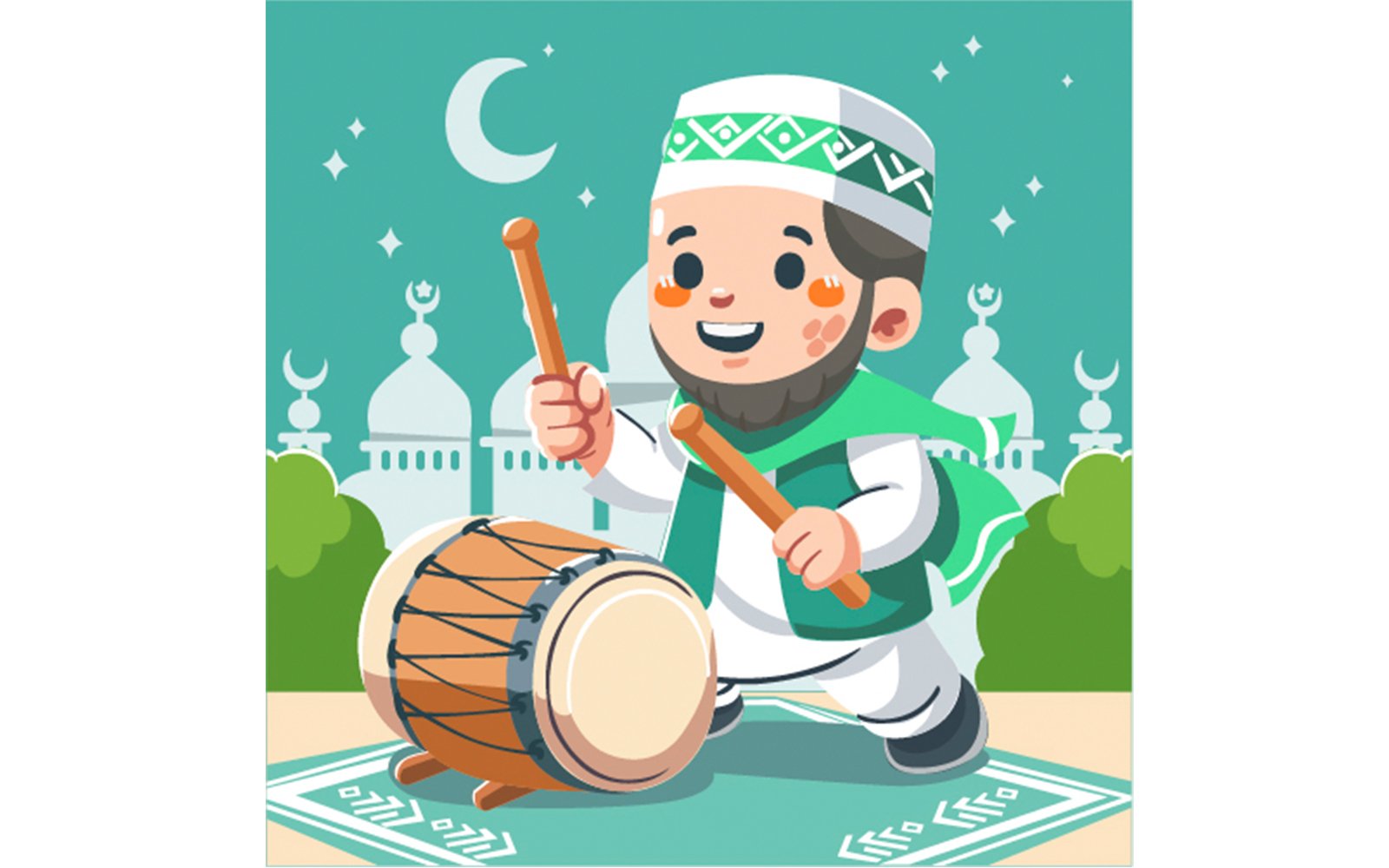 Hand Drawn Eid Fitr Background Illustration