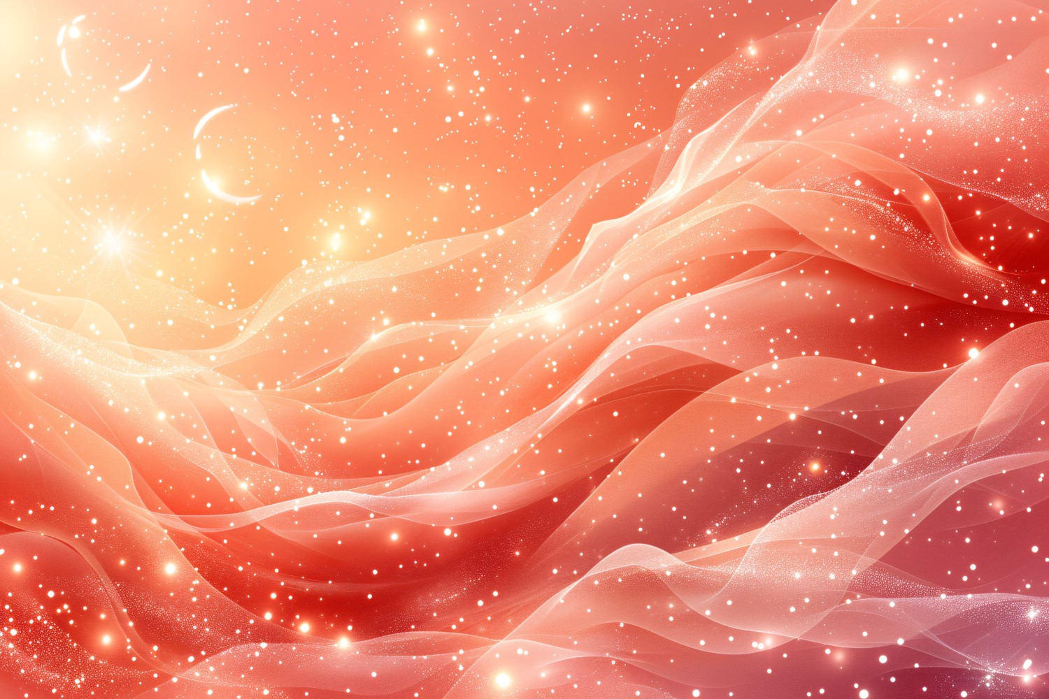 Ramadan banner design wih peach colours glitter and stars