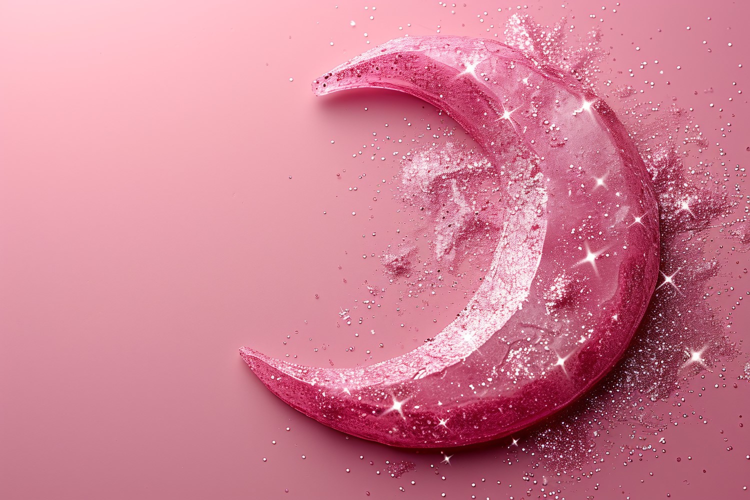 Ramadan Kareem design pastel Pink colours glitter with moon 03