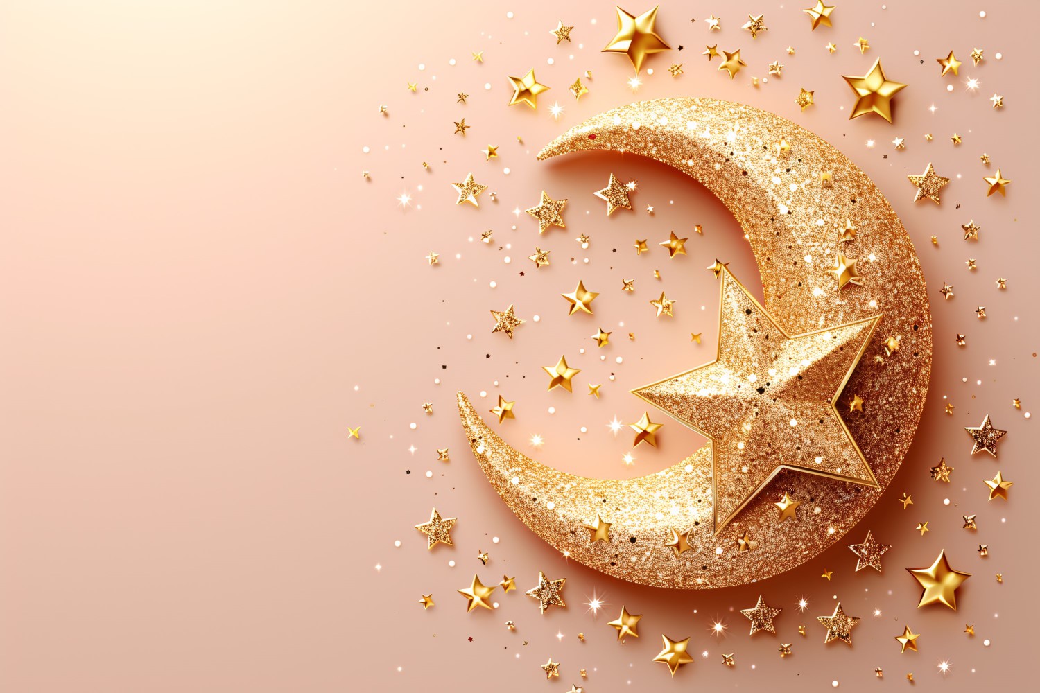 Ramadan Kareem greeting card banner poster design with Golden moon and star