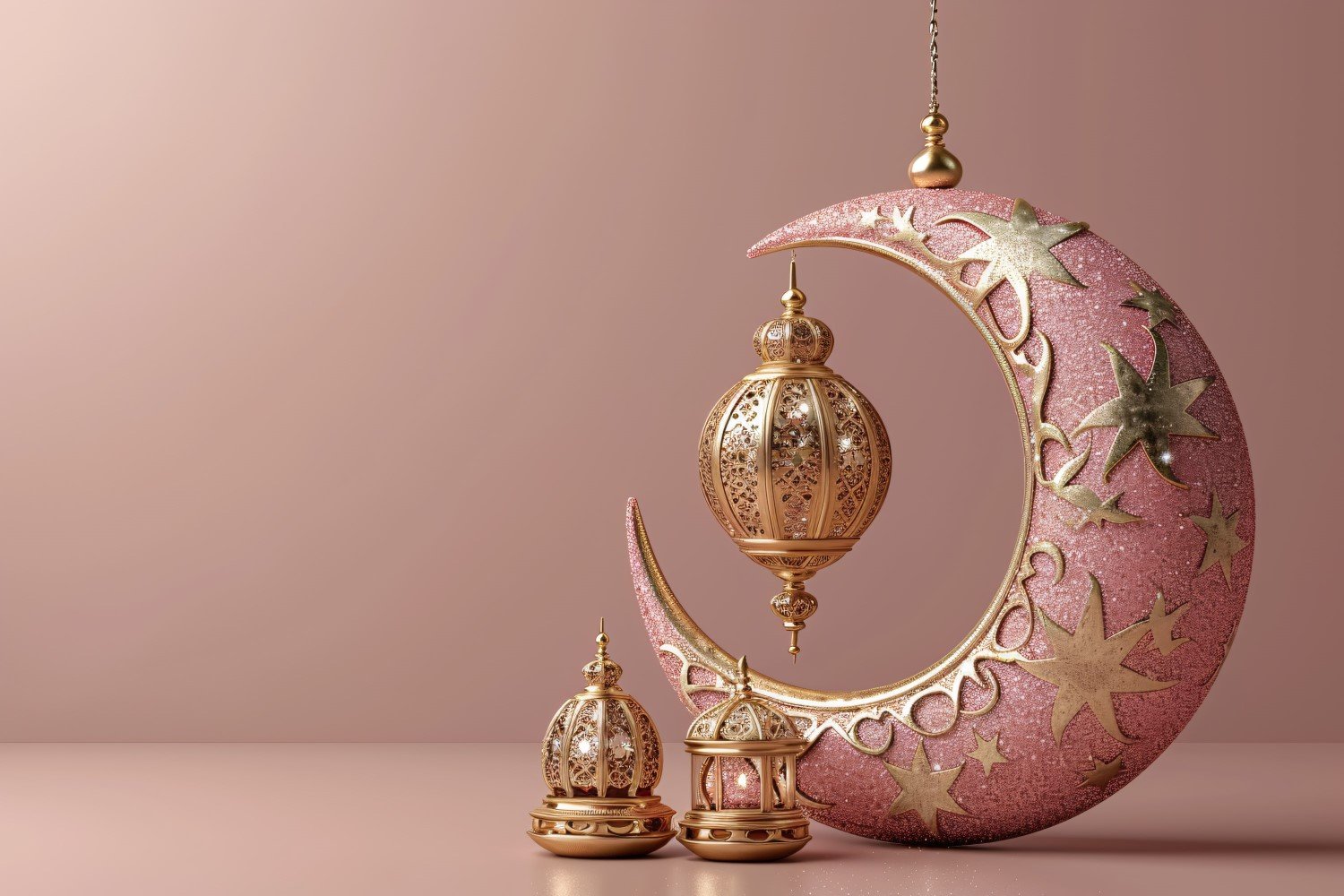 Ramadan Kareem greeting banner design with moon and lantern 01