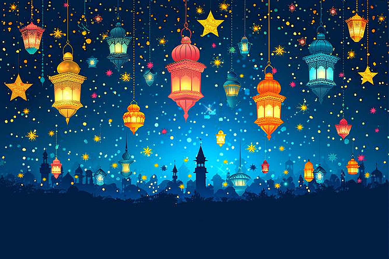 Ramadan Kareem greeting card banner poster design with lantern & star