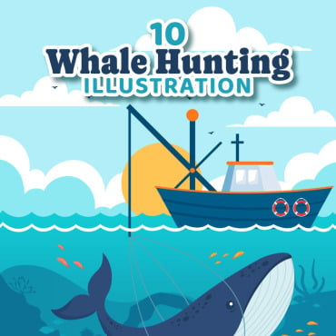 Hunting Whale Illustrations Templates 396748