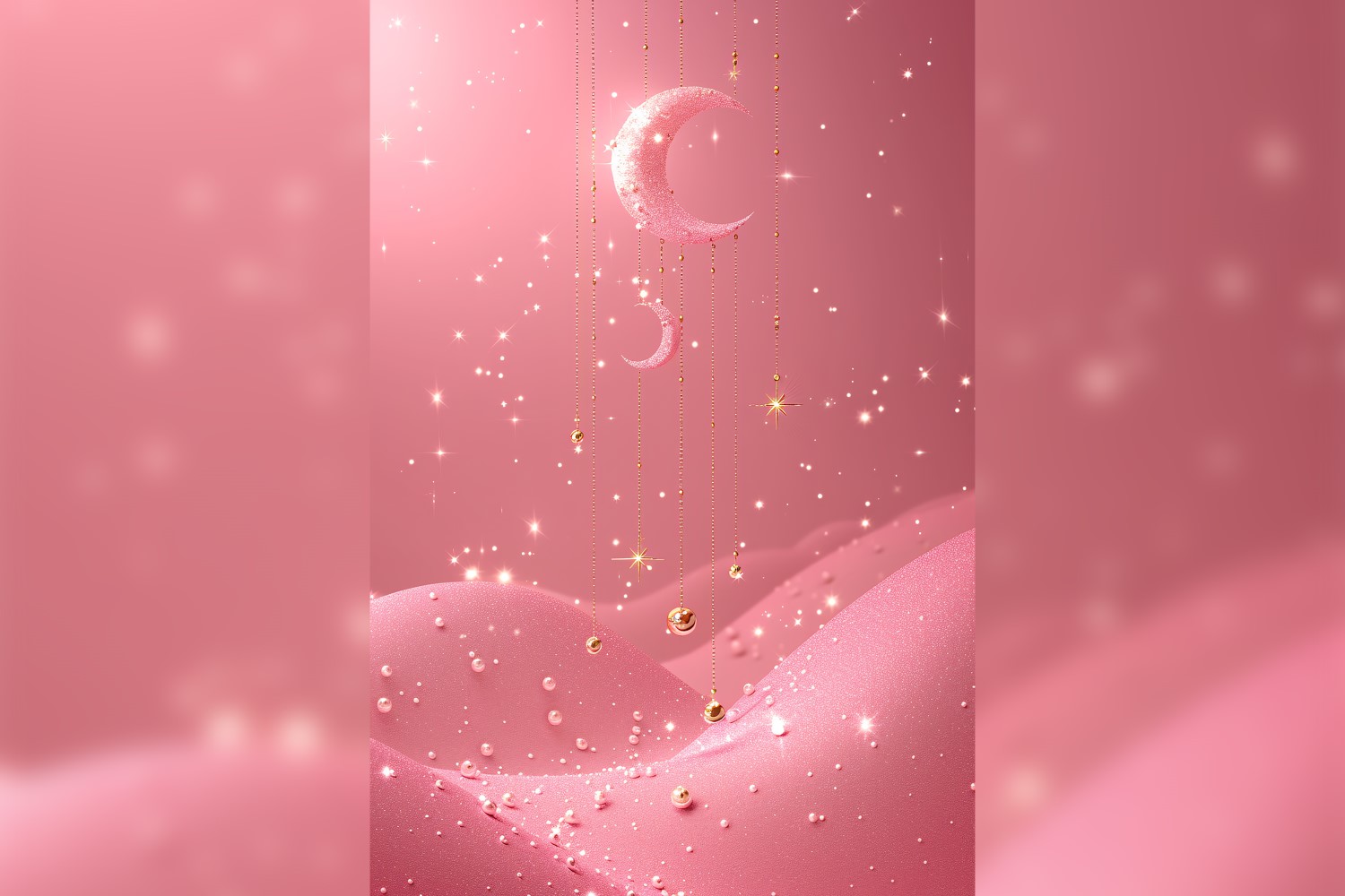 Ramadan Kareem greeting card poster design with moon & star