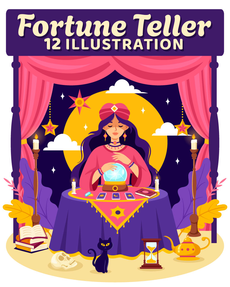 12 Fortune Teller Illustration