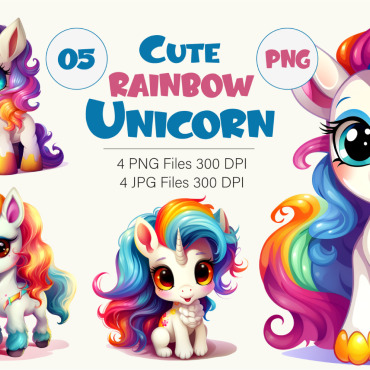 Rainbow Unicorn Illustrations Templates 397112