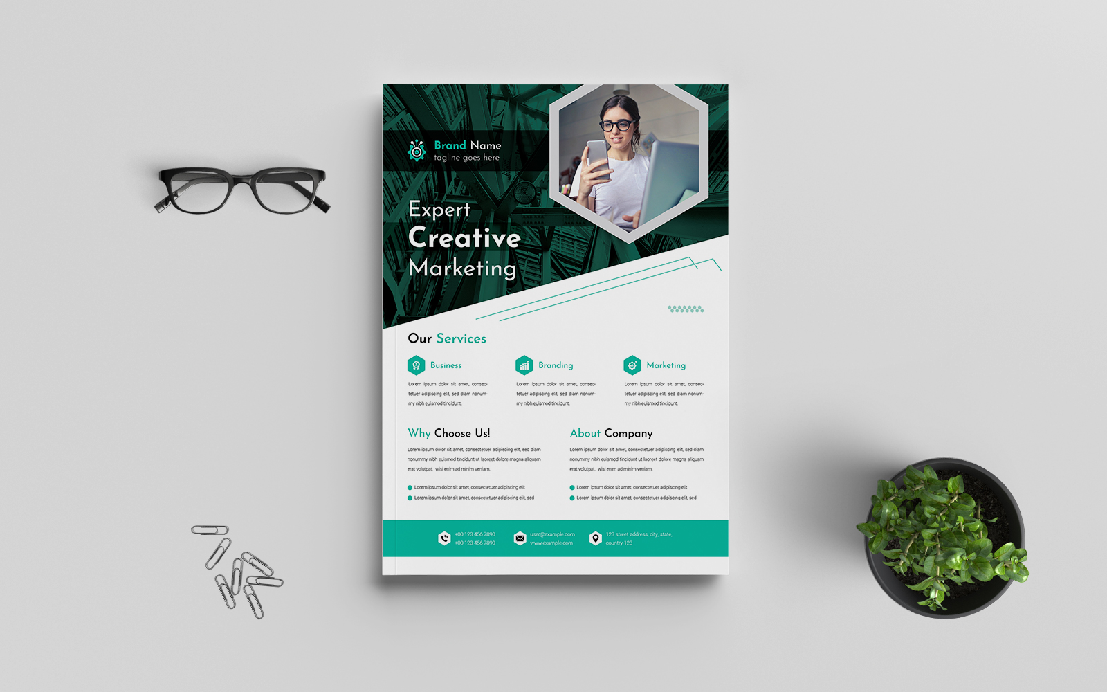 Expert Creative Marketing Flyer, Clean & Professional Flyer Template