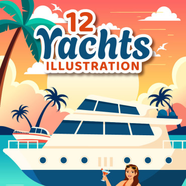 Yacht Ocean Illustrations Templates 397246