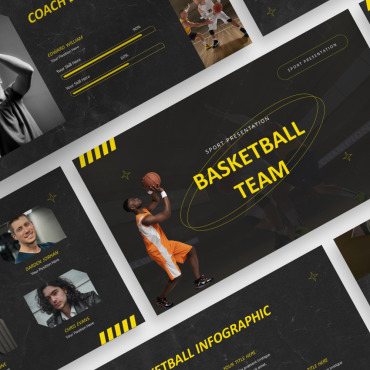 Basketball Team PowerPoint Templates 397288