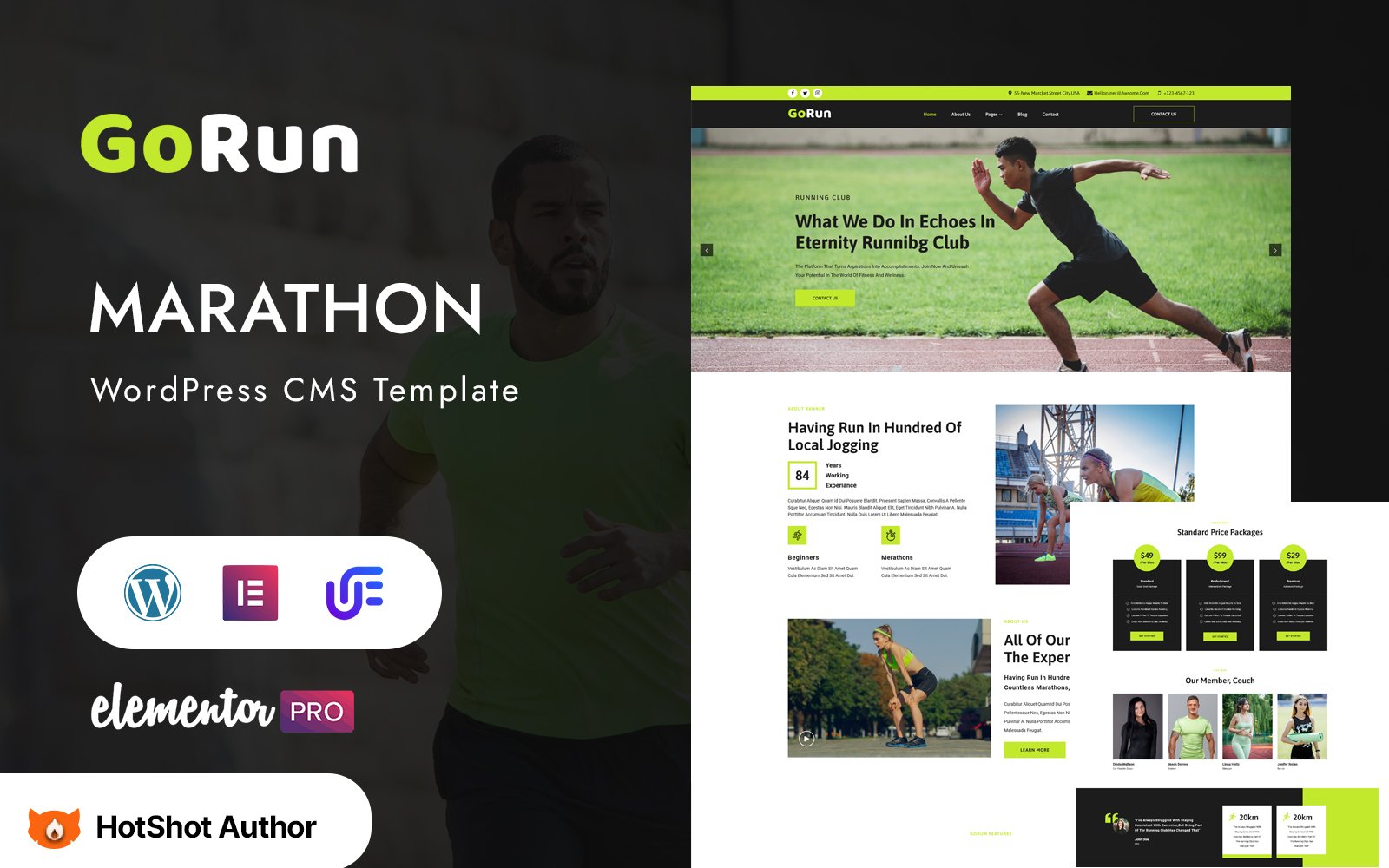 GoRun - Marathon Sport Event Multipurpose WordPress Elementor Theme