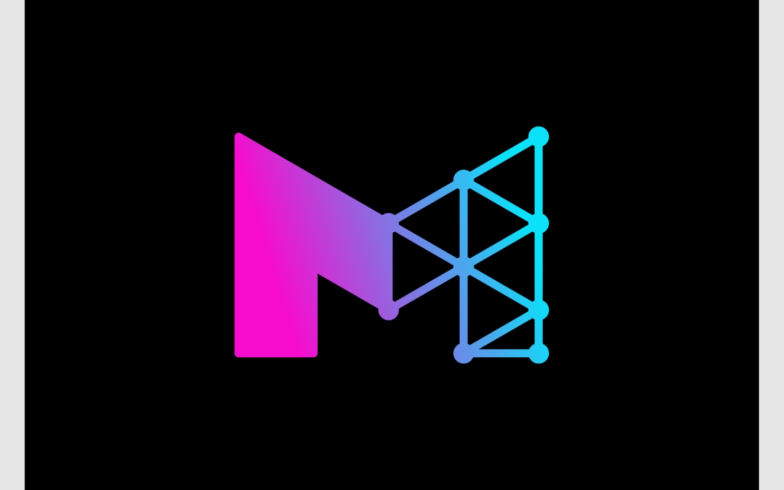 Letter M Tech Network Connect Logo