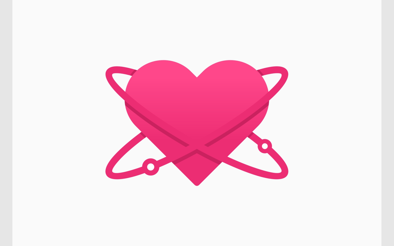 Love Heart Atom Science Logo