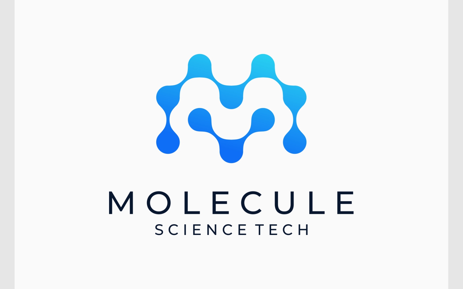 Letter M Molecule Science Tech Logo