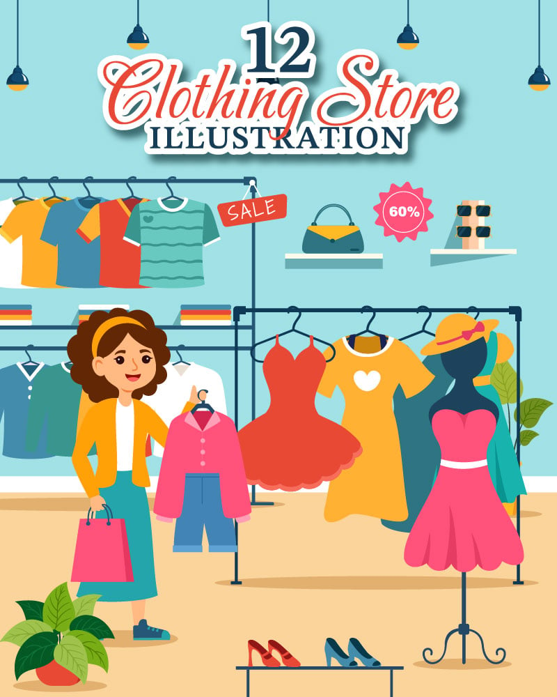 12 Clothing Store Illustration