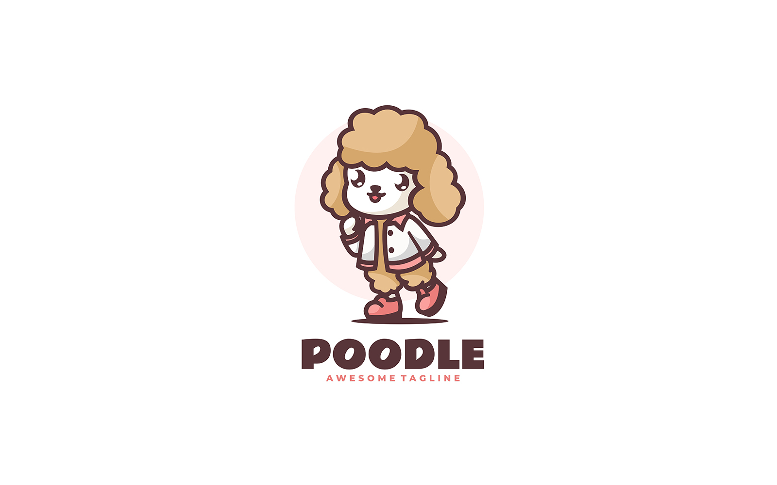 Poodle Mascot Cartoon Logo 1