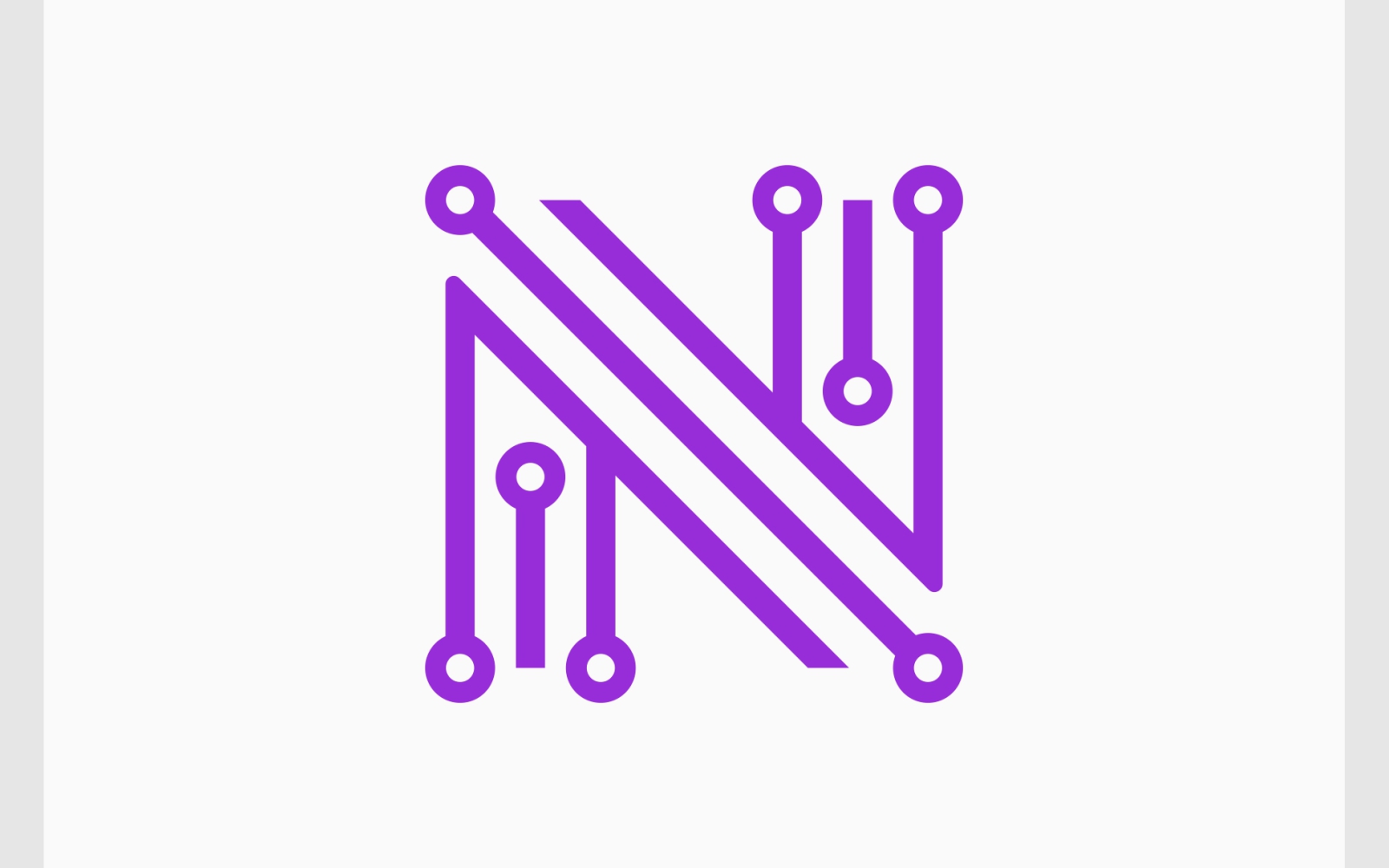 Letter N Circuit Technology Logo