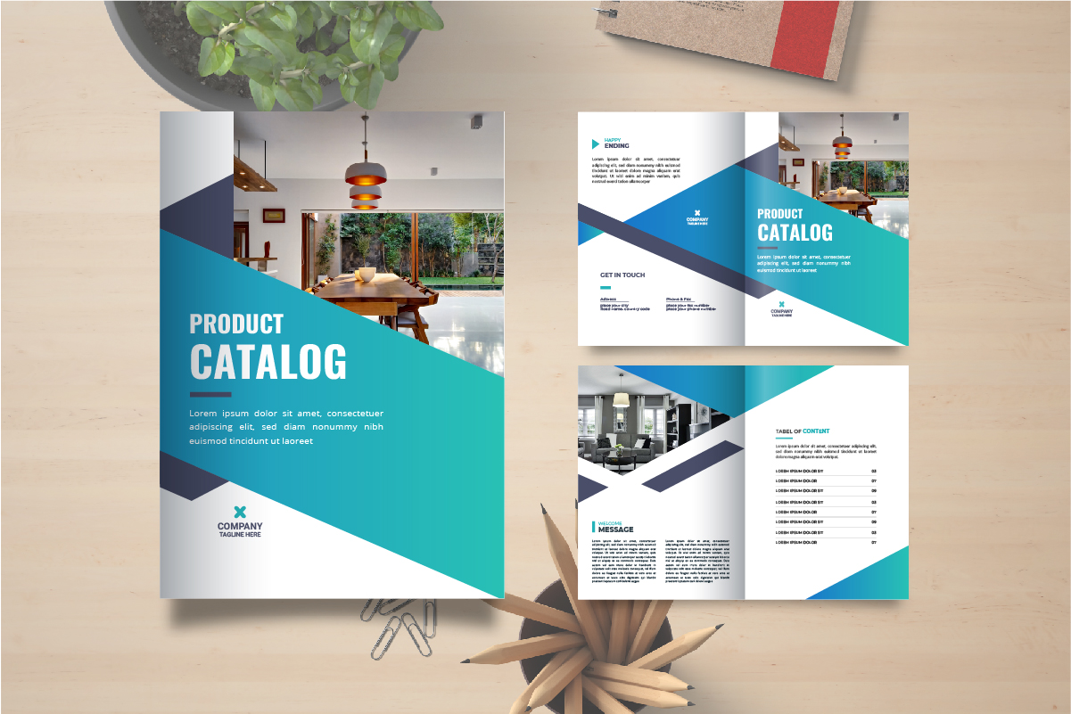 Product catalog design or product catalogue template, Company product catalog portfolio design