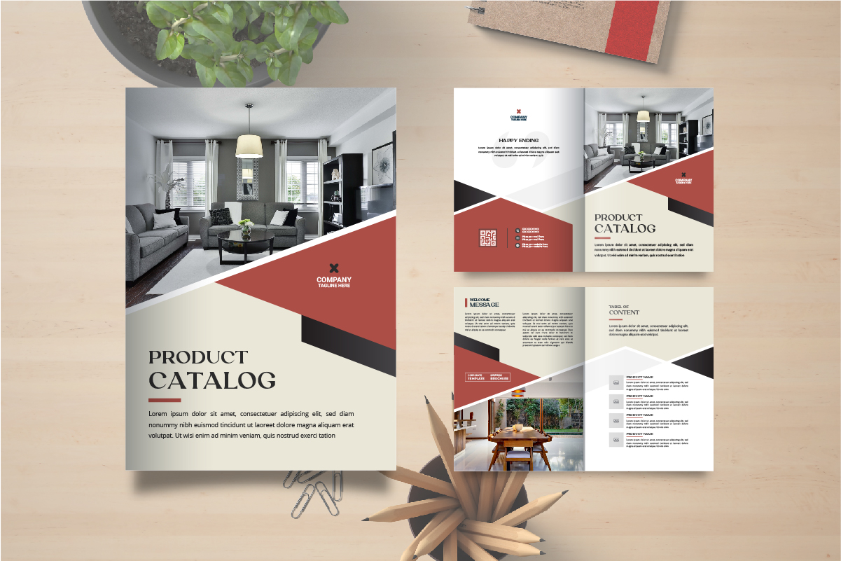 Product catalog design or product catalogue template, Company product catalog portfolio template