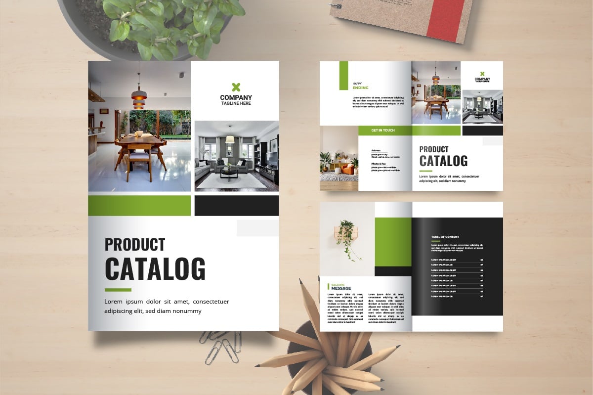 Product catalog design or product catalogue template, product catalog portfolio template vector