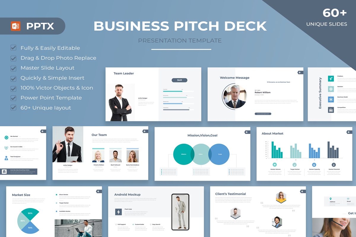 Pitch Deck Presentation Template Layout