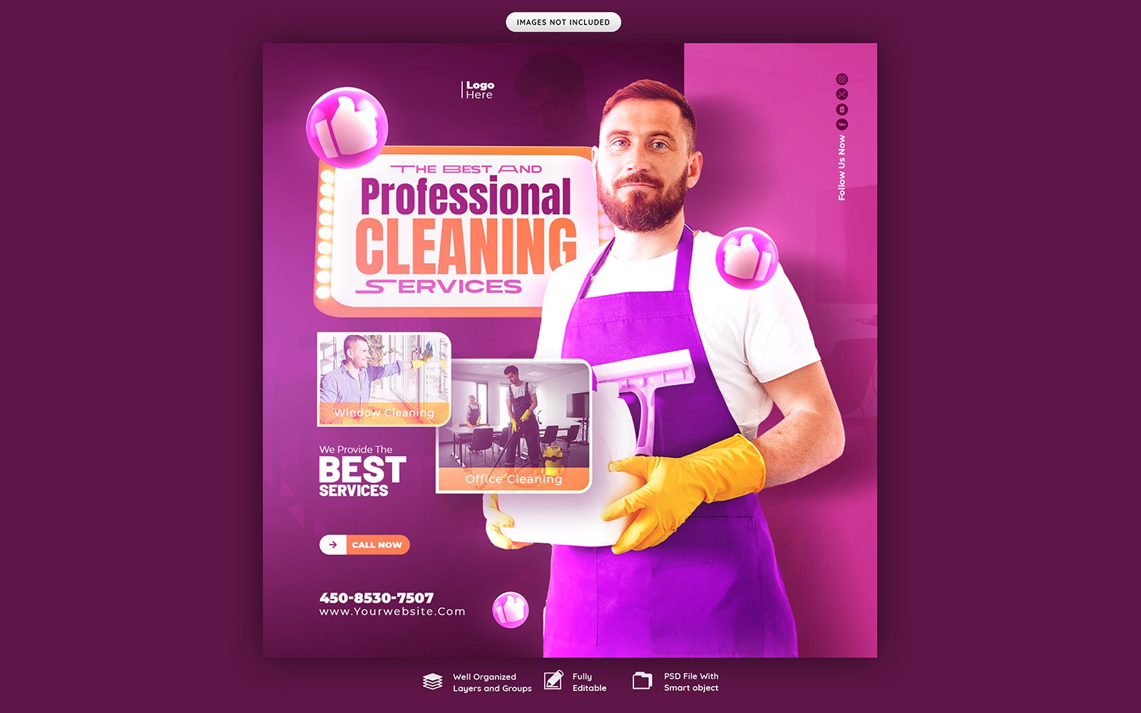 Cleaning Service Social Media Post Template