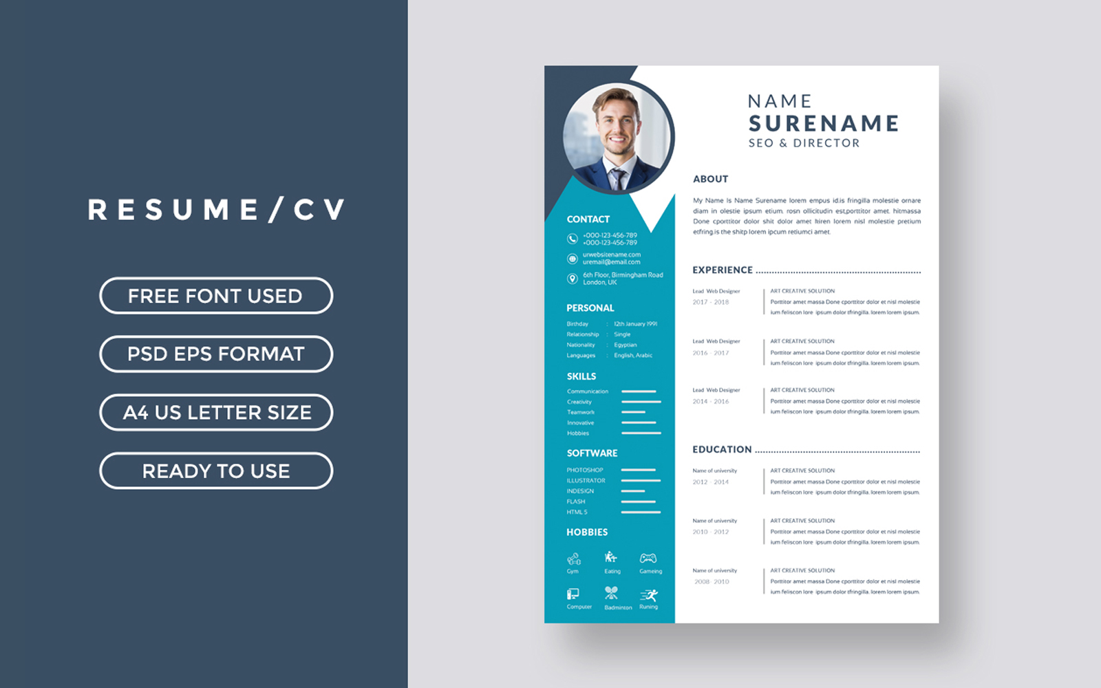 Simple Cv template layout