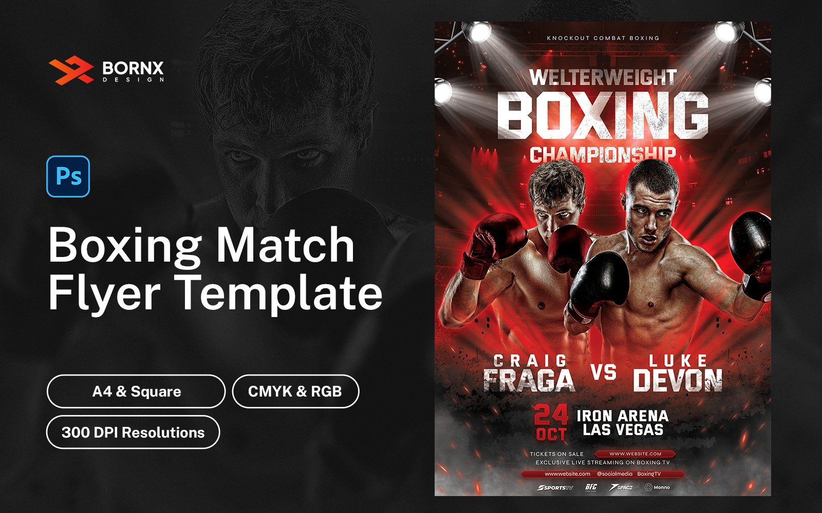 Boxing Fight Flyer Template