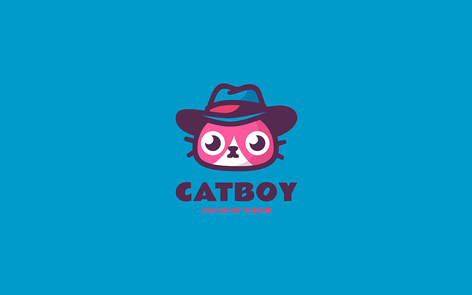 Cat Boy Mascot Cartoon Logo
