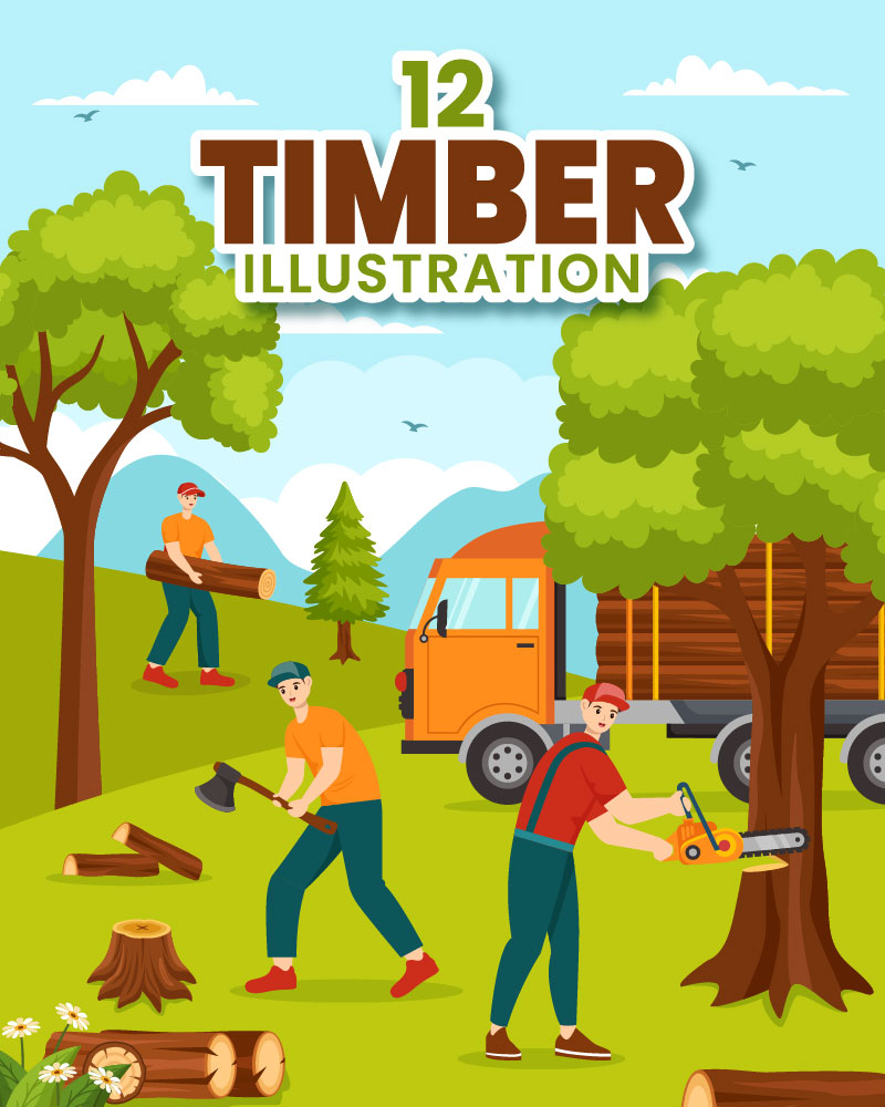 12 Timber Vector Illustration
