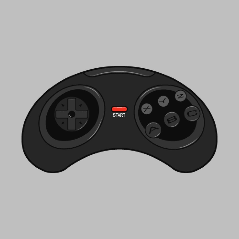 Retro black joystick controller gamepad
