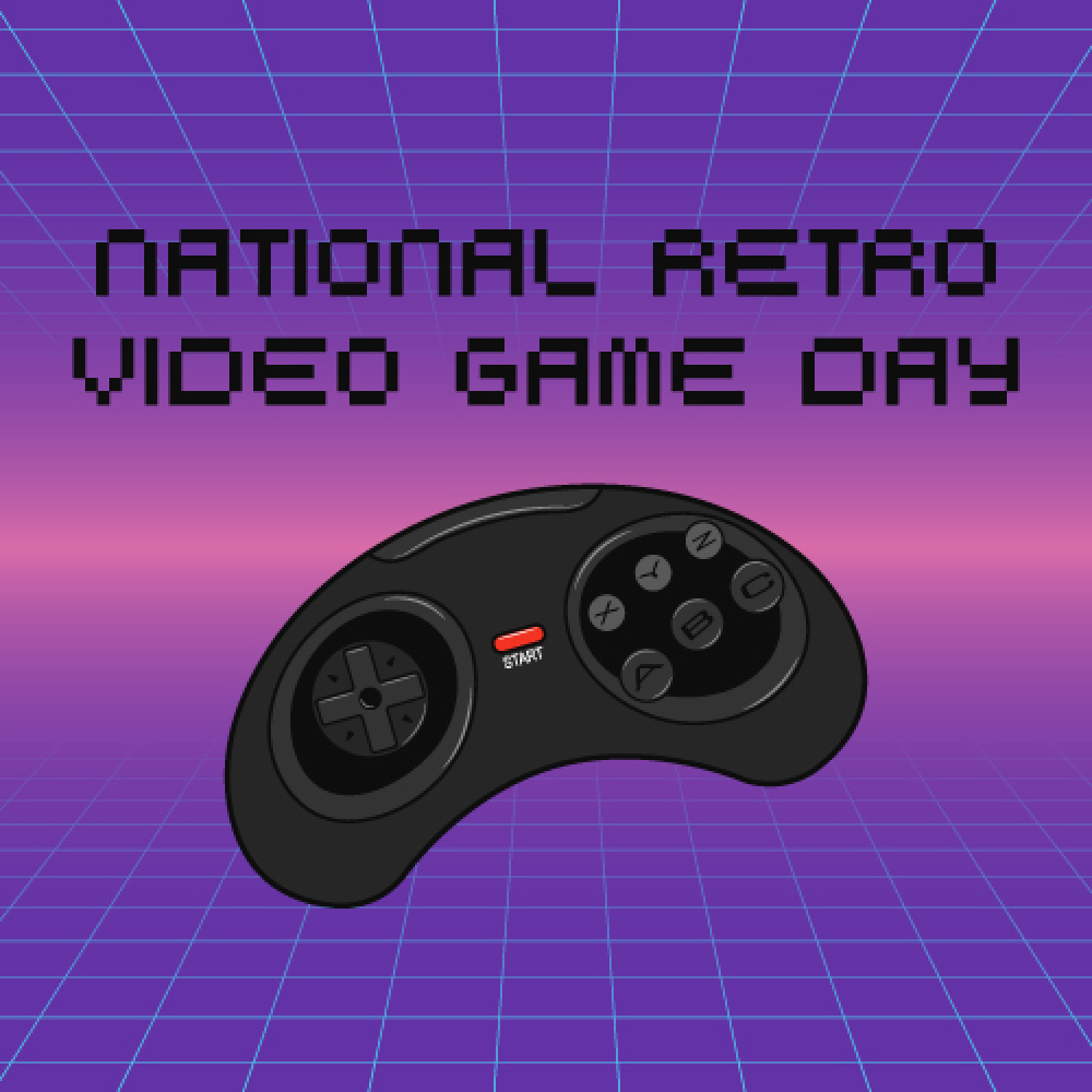 Vector banner for National Retro Video Game Day