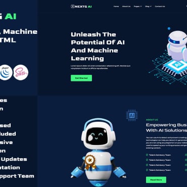 Machine Learning Responsive Website Templates 398489