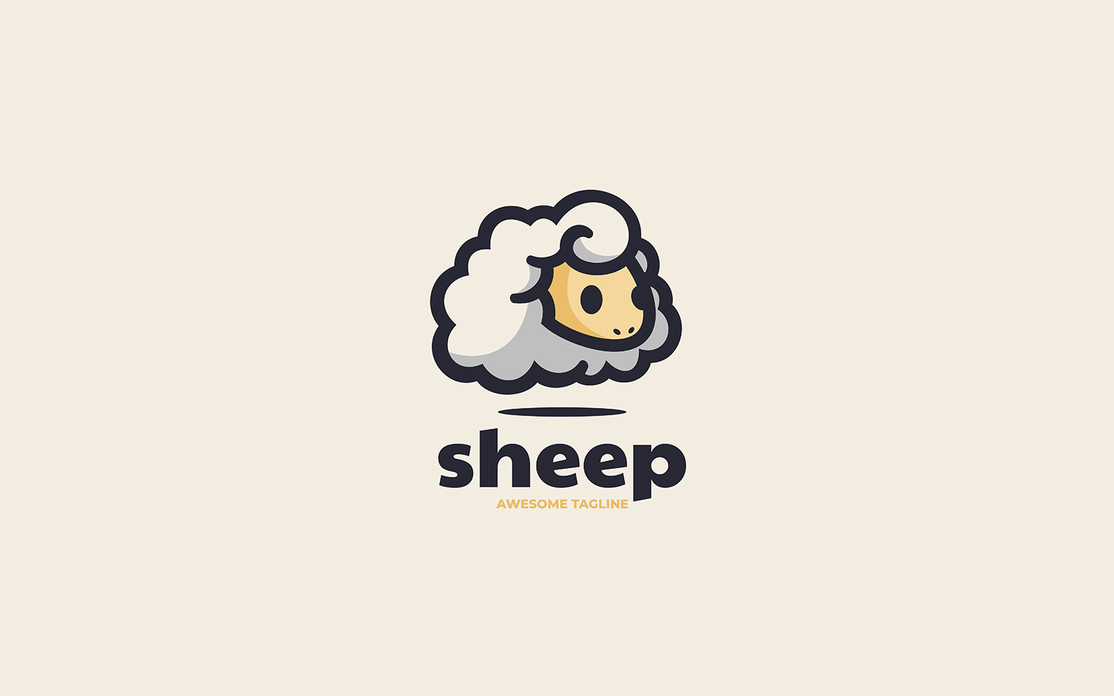 Sheep Simple Mascot Logo Design 1