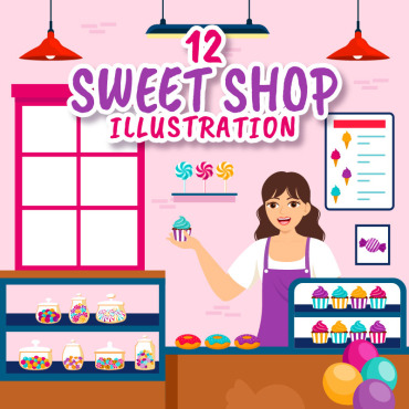 Shop Sweet Illustrations Templates 398538
