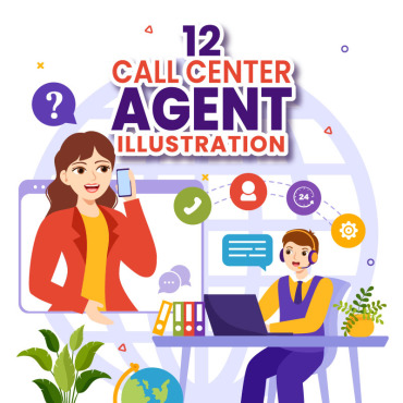 Center Agent Illustrations Templates 398807