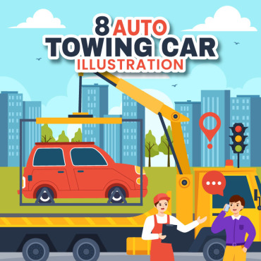 Car Towing Illustrations Templates 399093