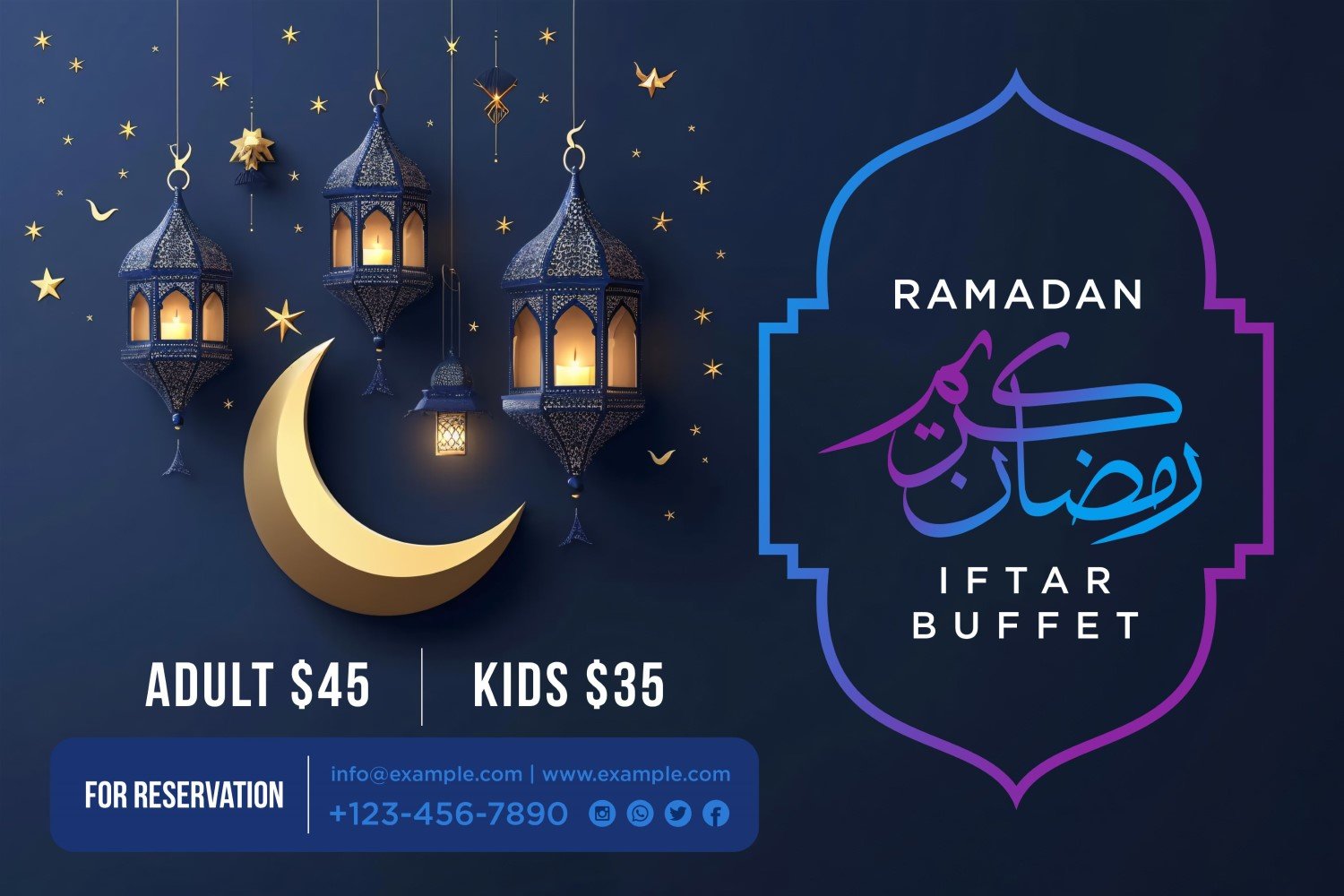 Ramadan Iftar Buffet Banner design Template 09