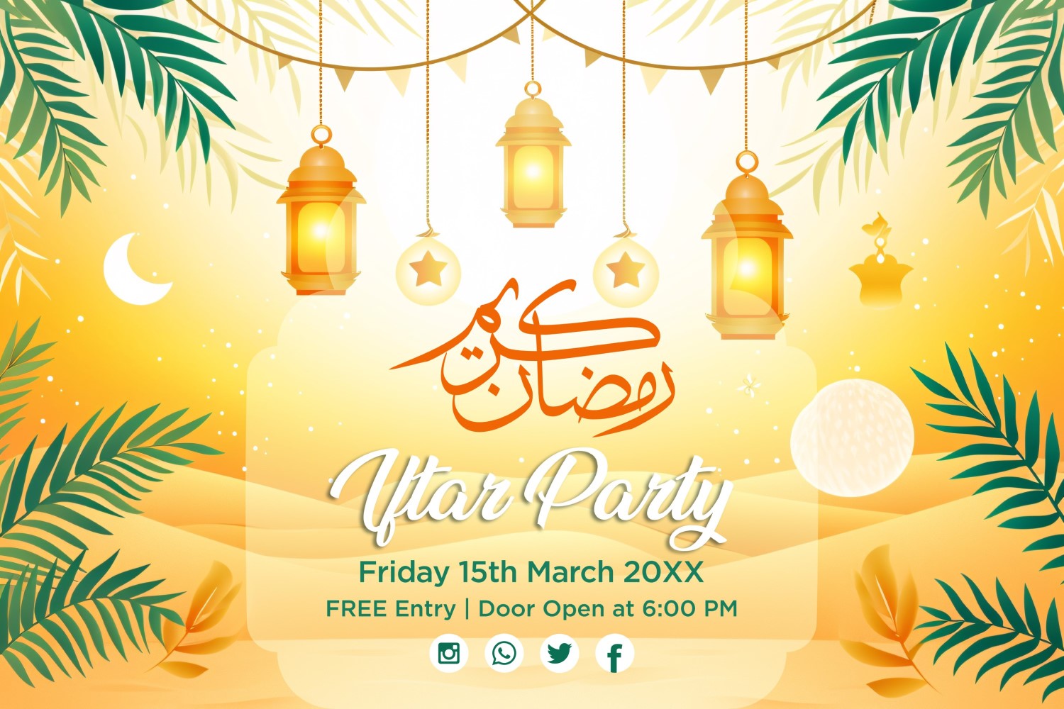 Ramadan Iftar Party Banner Design Template