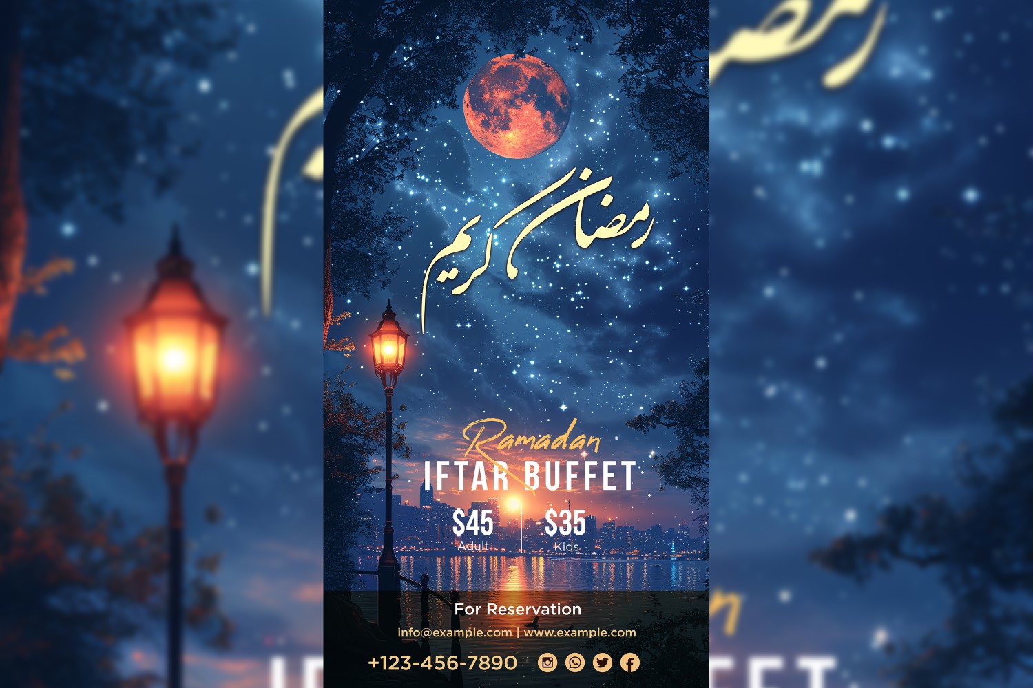 Ramadan Iftar Buffet Poster Design Template 01