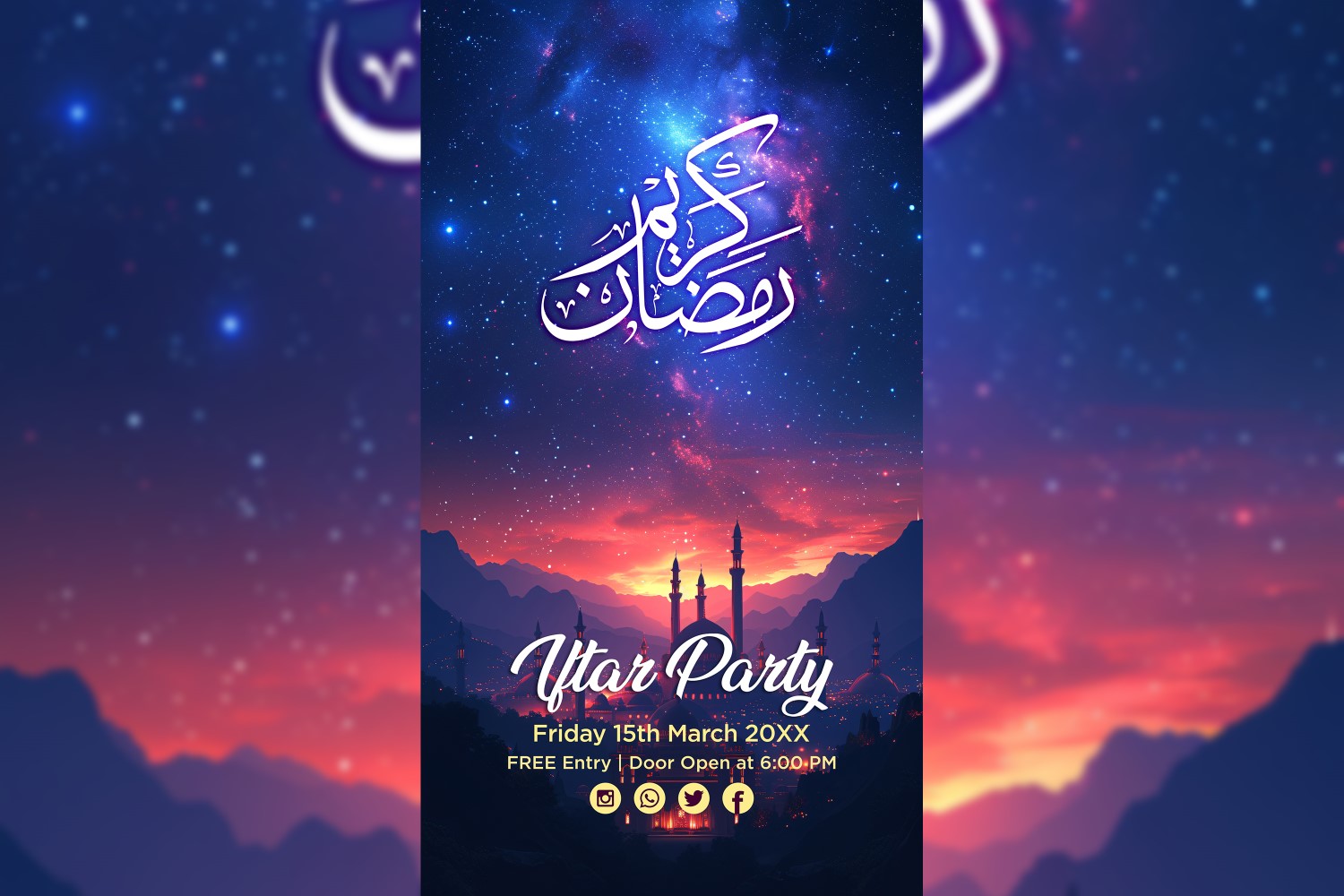 Ramadan Iftar Party Poster Design Template 03