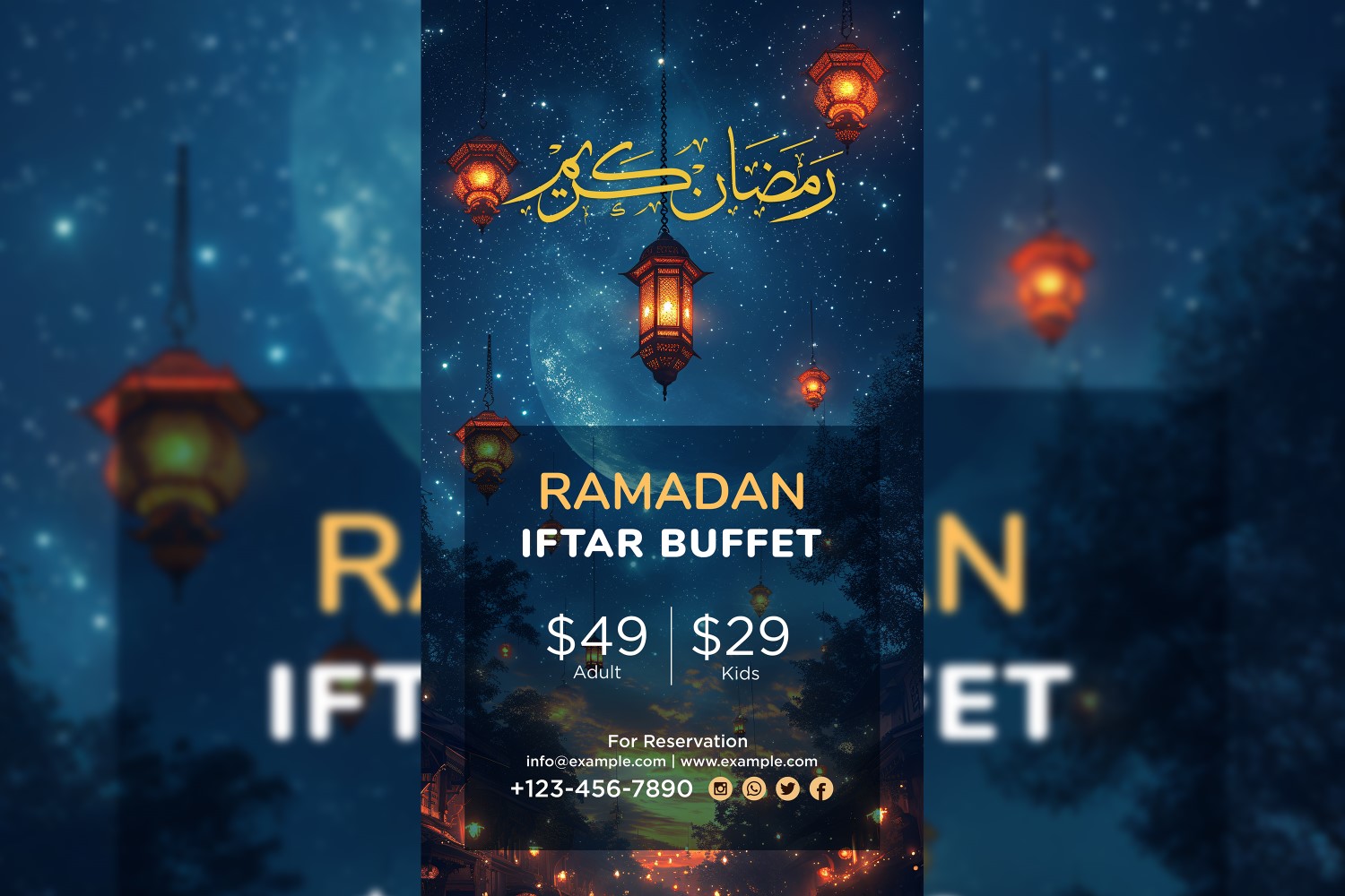Ramadan Iftar Buffet Poster Design Template 06