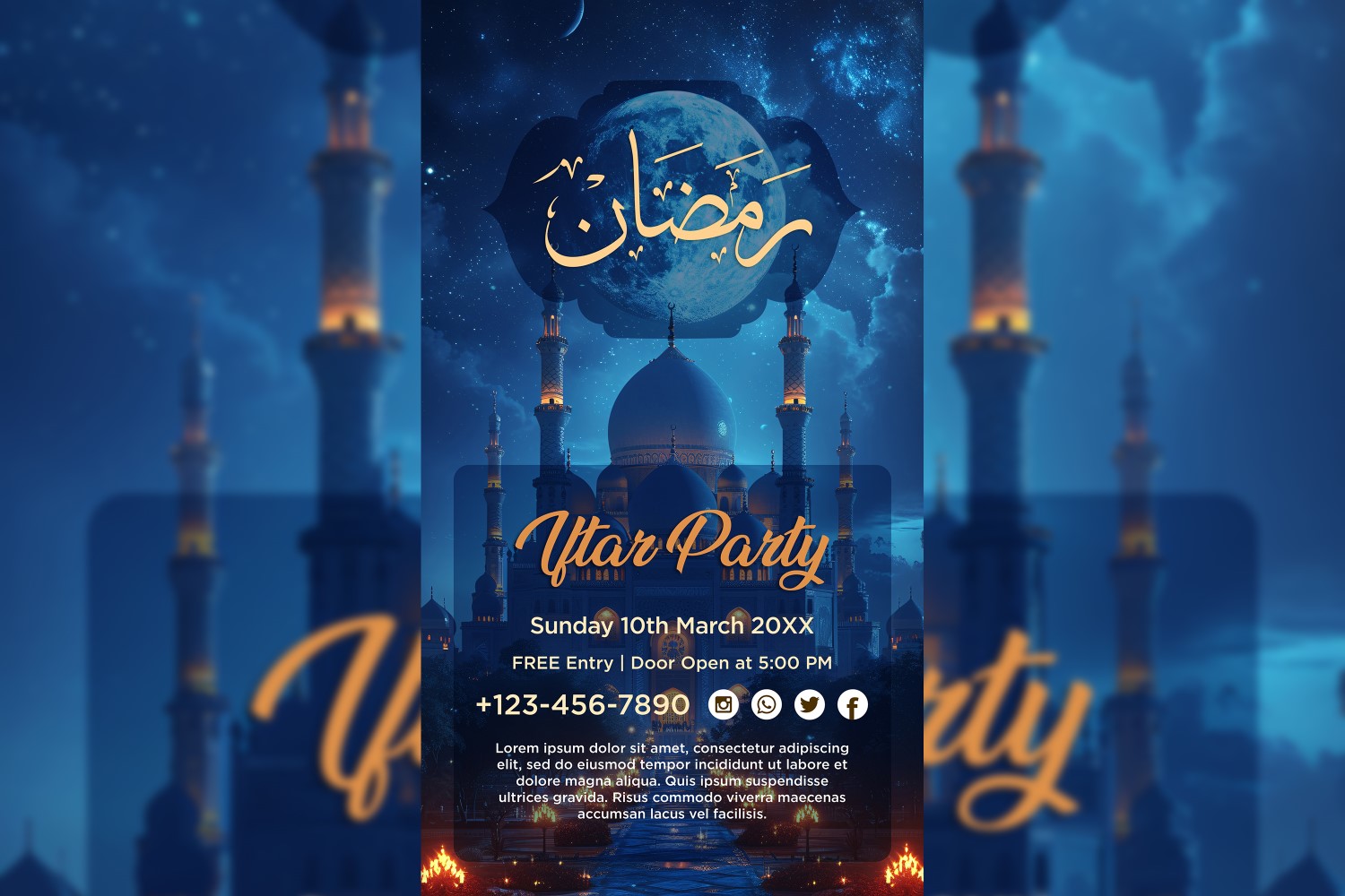 Ramadan Iftar Party Poster Design Template 08